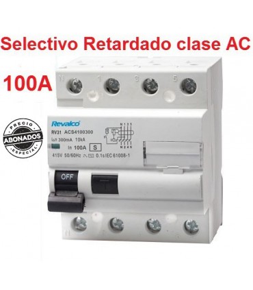 Diferencial Selectivo 100A, 4P 300mA Retardado