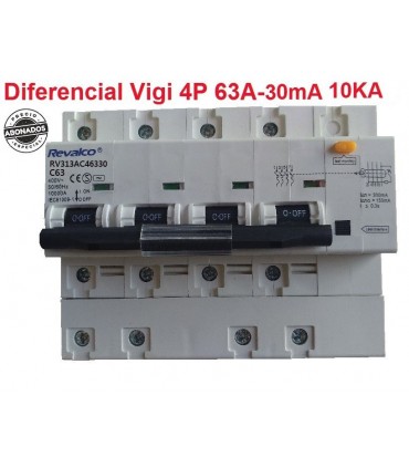 Diferencial tipo Vigi 4P 63A 30mA