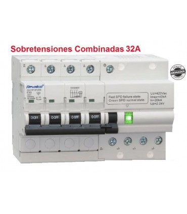 Sobrtensiones Combinado 3P+N 32Amp. 10kA