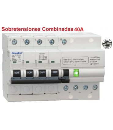 Sobrtensiones Combinado 3P+N 40Amp. 10kA