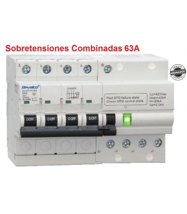 Sobrtensiones Combinado 4P 63Amp. 10kA