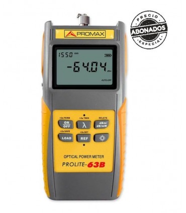 Medidor de potencia óptica de propósito general sin filtros. PROLITE-63B