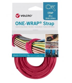 Bridas Reutilizables Velcro rojo 20x330mm