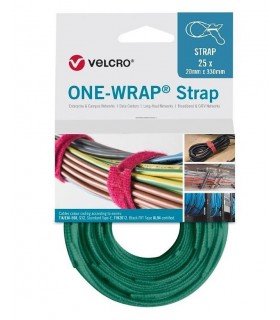 Bridas Reutilizables Velcro verde 20x330mm