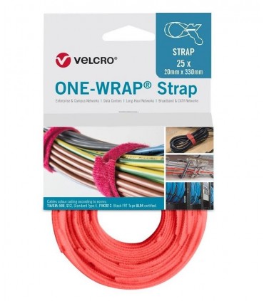 Bridas Reutilizables Velcro naranja 20x330mm