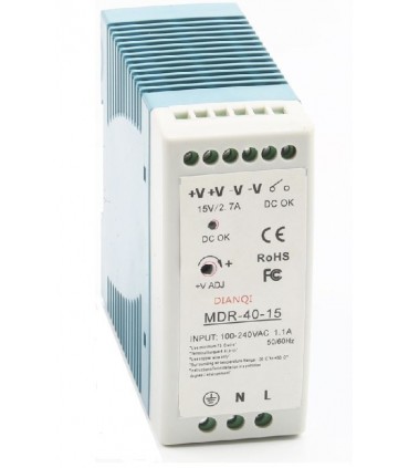 FUENTE DE ALIMENTACIÓN RAIL DIN - 40W 15V MDR-40-15 Mean Well