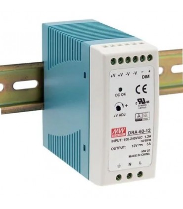 Fuente de alimentación serie DRA-60-12V Mean Well