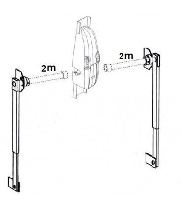 Kit brazos rectos telescópico 2 metros para motor BASIC01