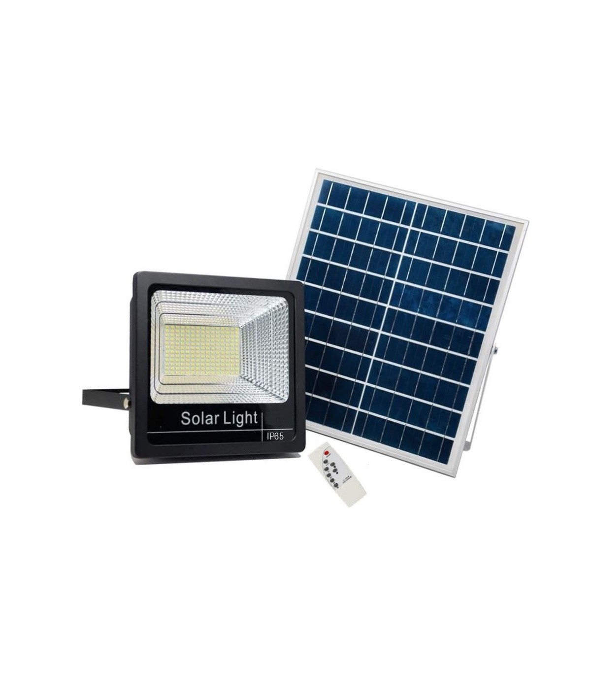 Foco Solar 25W con Control Remoto, 6500ºK con temporizador 3, 5 y 8h.