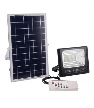 Foco Solar 100W con Control Remoto 1950Lm 6500ºK