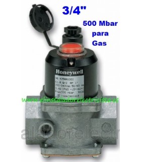 Electroválvula de gas con rearme manual N/C 220V 3/8" 500bar