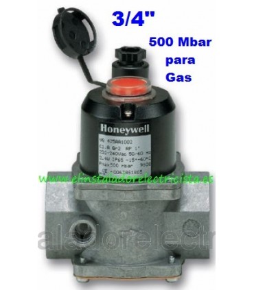 Electroválvula de gas con rearme manual N/C 220V 3/8" 500bar
