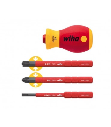 Juego de destornilladores con portabits electric slimVario® Wiha