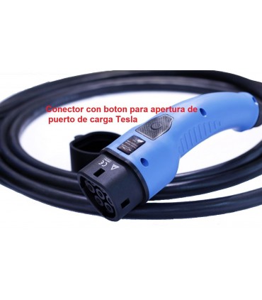 Conector con boton para apertura de puerto de carga Tesla