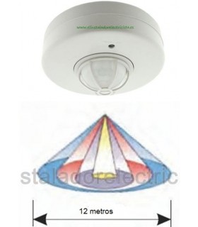 Detector de movimiento por infrarrojos para techo Ø 12metros