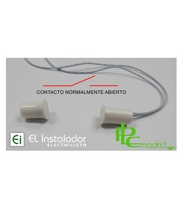 (5 unidades) Interruptor magnético fijación a panel por presión N/A Ø 9mm.