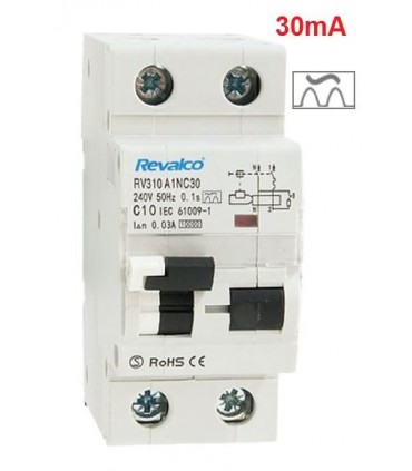 Interruptor diferencial combinados 10Amp. 1P+N 10kA