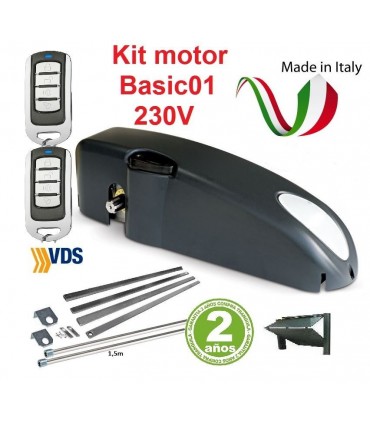 Kit motor brazo recto 230V puerta Basculante Basic01 VDS
