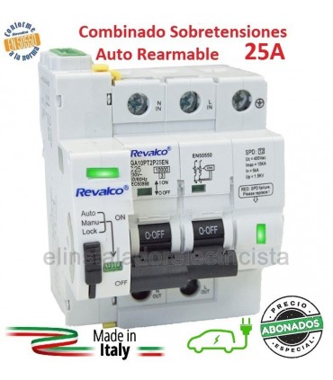 Sobretensiones 25A combianado con Rearme Automático, Permanentes y Transitorias