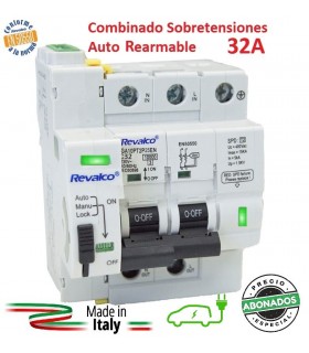 Sobretensiones 32A combianado con Rearme Automático Permanentes + Transitorias
