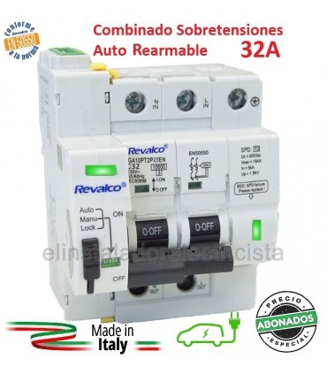 Sobretensiones 32A combianado con Rearme Automático Permanentes + Transitorias