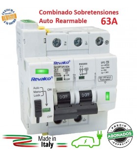 Sobretensiones 63A combianadas con Rearme Automático Permanentes + Transitorias