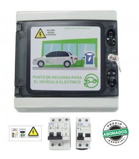 KIT 1 monofásico con Protecciones VE Caja estanca de superficie con cerradura