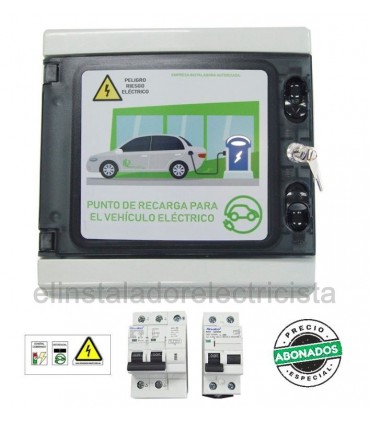 KIT 1 monofásico con Protecciones VE Caja estanca de superficie con cerradura