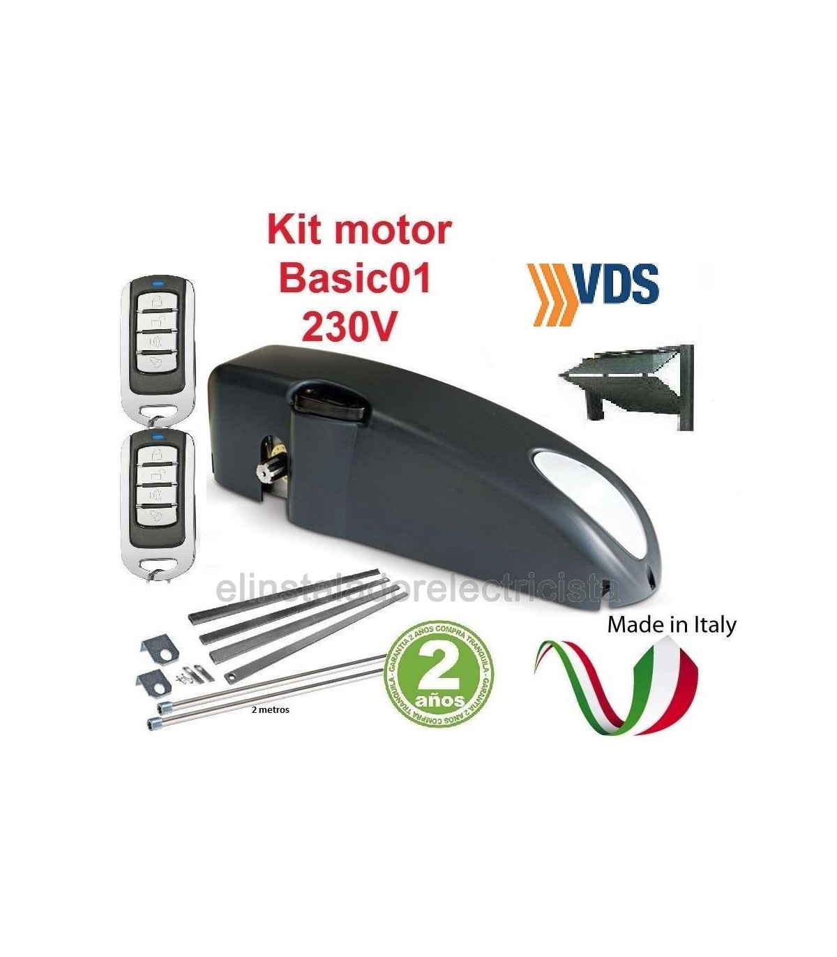 Kit motor 230V puerta Basculante contrapesada Basic01 VDS