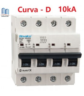 Automático 50A 4 Polos Curva-D 10kA