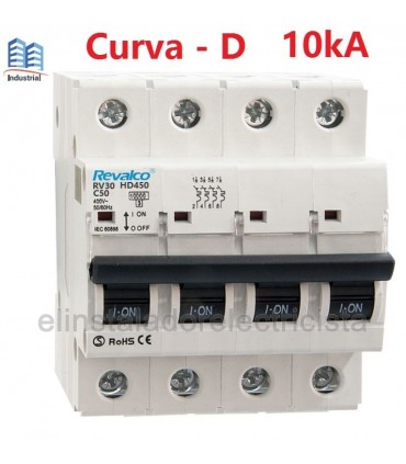 Automático 50A 4 Polos Curva-D 10kA