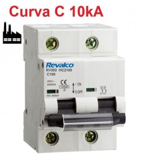 Automático para industria 100A 2 Polos Curva-D 10kA