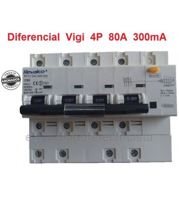 Diferencial con Automático incorporado 4P 80A 300mA