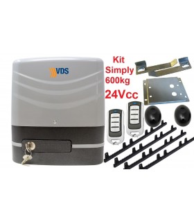Kit Motor 24V Corredera 600kg VDS SIMPLY600 con cremalleras