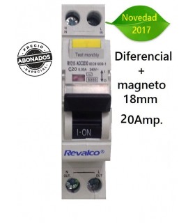 Diferencial + Automático VIGI 20A 1P+N, en 1 módulo