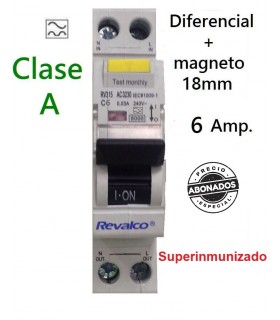 Diferencial Superinmunizado VIGI 6A  1P+N, en 1 módulo