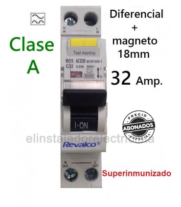 Diferencial Superinmunizado VIGI 32A  1P+N, en 1 módulo