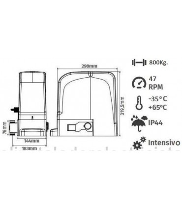 Kit Motor 1000kg Corredera 24V. SLIDE1024