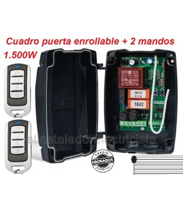 Cuadro puerta enrollable hasta 1500W con 2 mandos