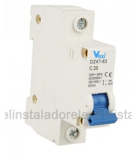 Automático1polo 25A Curva C 6kA