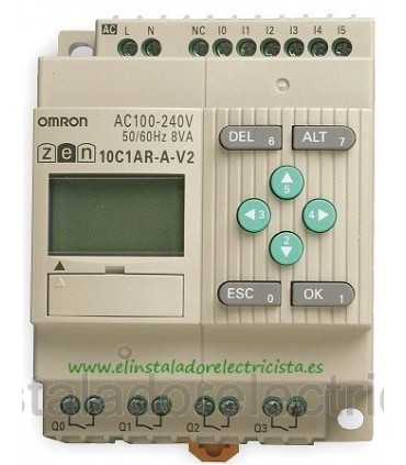 Zen 10C1AR-A-V2 Omron Sal. relé LCD RTC 240 AC