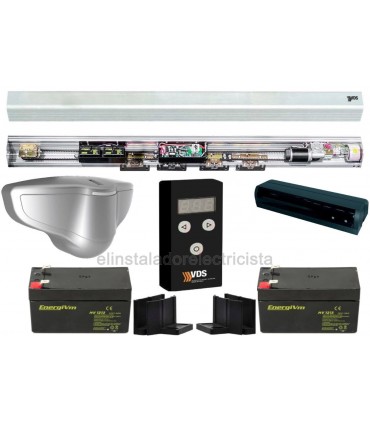Kit puerta automática de cristal 2 hojas paso 2300mm