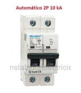 Magnetotérmico 2P 16A 10kA curva C Revalco