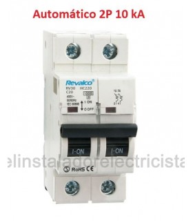 Magnetotérmico 2P 20A 10kA curva C Revalco