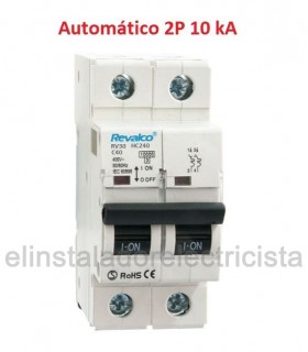 Magnetotérmico 2P 40A 10kA curva C Revalco