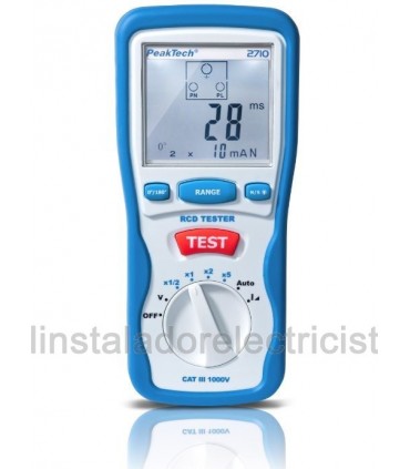 Comprobador de diferenciales RCD tester Peaktech 2710