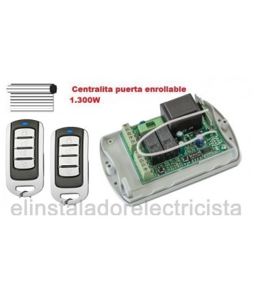 Centralita puerta de persiana + 2 mandos para motores 1.300W
