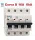 Automático 16A 4 polos Curva-D 6kA