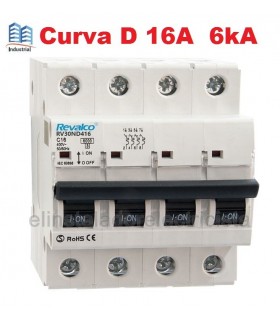 Automático 16A 4 polos Curva-D 6kA
