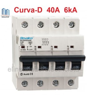 Automático 40A 4 polos Curva-D 6kA